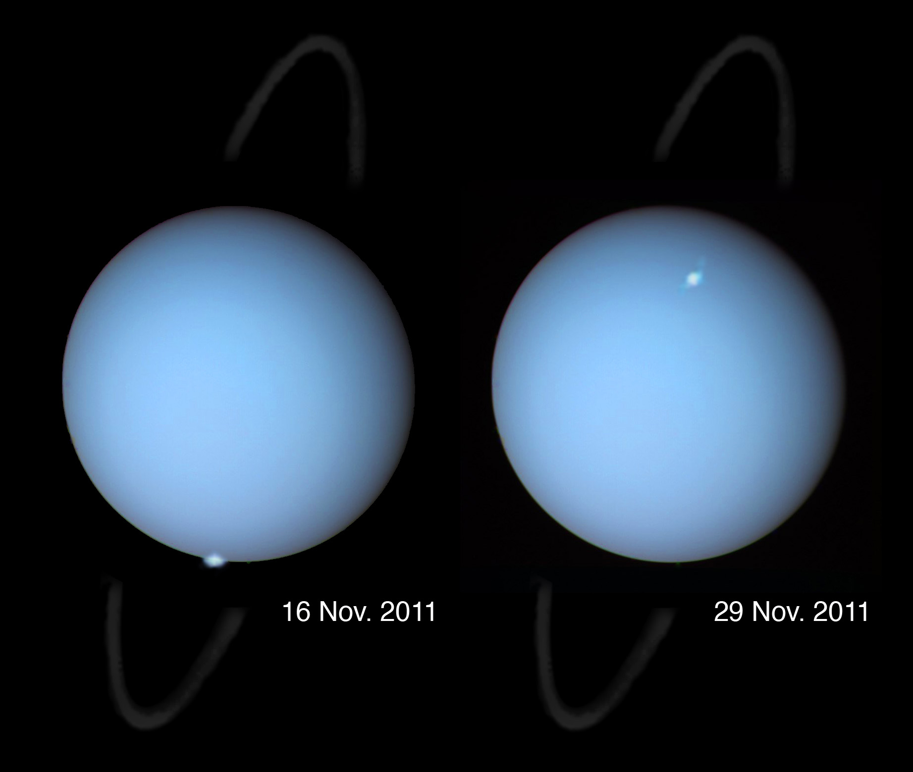 Uranus aurorae in 2011